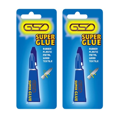 DSK Super Glue 6g (2 x 3g Tubes) – Extra Strong, Fast Drying, Multi-Surface Adhesive for Plastic, Wood, Metal, Ceramic & More – Precision Nozzle – Instant Bonding Superglue