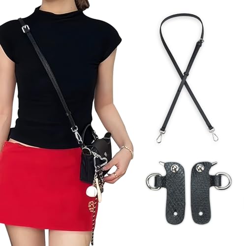 Image of Jiesinlov Leather Bag Shoulder Strap Replacement Crossbody Adjustable Conversion Kit Fit for Mini Pouch