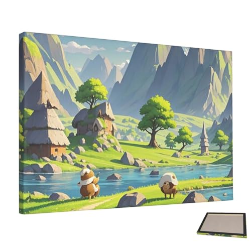 Impression sur toile paysage dessin animé haute définition durable