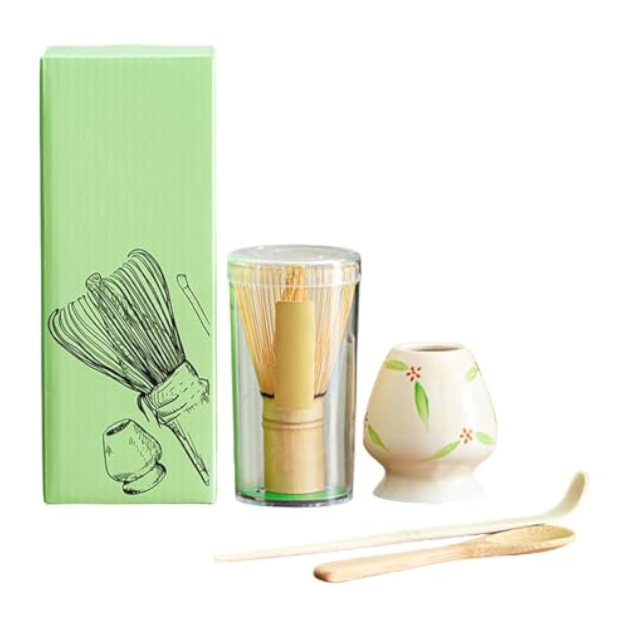 Matcha Whisk Set with Holder and Spoon, Kitchen Gift