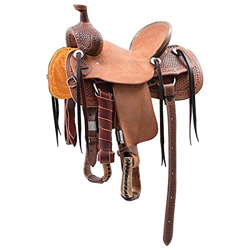 EQUINE VALLEY Wade Horse Saddles Ranch Roping Roper Tree A Fork Work Handmade Premium Leather Western Equestrian Trail Tack Saddle for Horse Riding Size: 10-18 inches Seat Available WOR103 (12)
