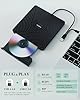 PeroBuno External CD DVD Drive, USB 3.0 Type-C Optical Drive, 0.5-inch Ultra-Slim Portable DVD CD ROM Disc Player Reader Writer Rewriter Burner Recorder for Laptop PC MacBook Windows Linux Mac OS