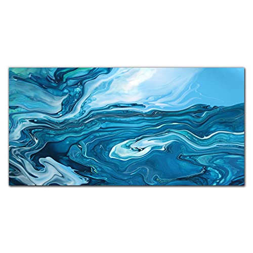 Tableau en verre Coloray Vagues 100x50 cm déco murale en verre trempé