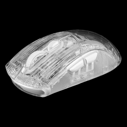 Mouse inalámbrico recargable para juegos con 5 DPI y diseño ergonómico blanco 3