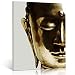 TONZOM Canvas Wall Art Wall Art Stretched Frame Ready To Hang One piece Picture Print Modern Home Decoration (Golden Zen Buddha Statue ,12x16inch
