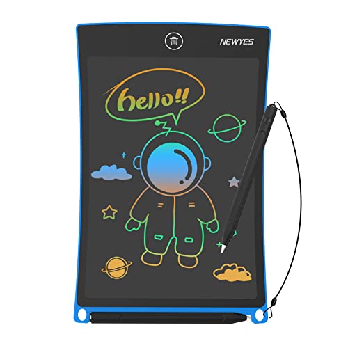 NEWYES Doodle Board, 8.5-Inch LCD Writing Tablet Colorful Screen Erasable Drawing Pad for Kids Aged 3+