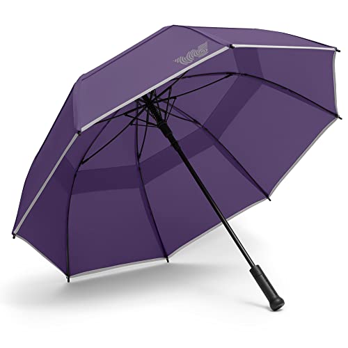 Weatherman Umbrella - Stick Umbrella - Windproof Umbrella Resists Up To 55 Mph Winds (Purple) #TOP1