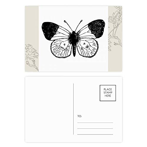 Jeu de cartes postales papillon fleur impression premium