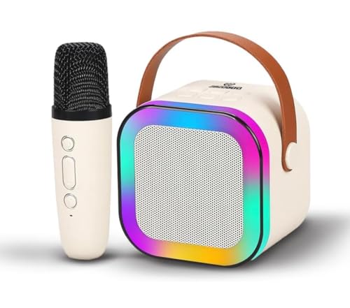 Image of Fun Flicks Karaoke Machine with Wireless Mics, Bluetooth Speaker, RGB Lights, 5 Voice Effects, Portable Sound System for Home, Party, Outdoor, for Kids & Adults (1 MIC with Speaker Set)