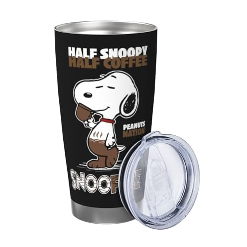 マグカップ スヌーピー (8) コーヒーカップ コンビニカップ 保冷 保温 タンブラー ステンレス製 大容量 真空断熱マグ 蓋付き 持ち運び 直接ドリップ 車用 600ml Straw Three-piece Set