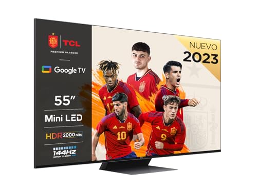TCL 55C841, 55' Mini LED TV, QLED 144Hz Panel, 4K Ultra HD, Google TV (Dolby Vision & Atmos, Onkyo 2.1 Audio, Hands-Free Voice Control)