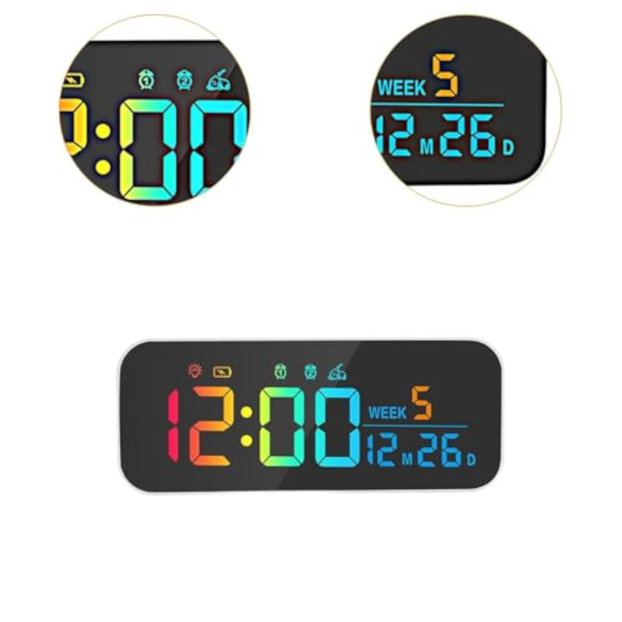 Digital Memory Function Desktop Clock, Black