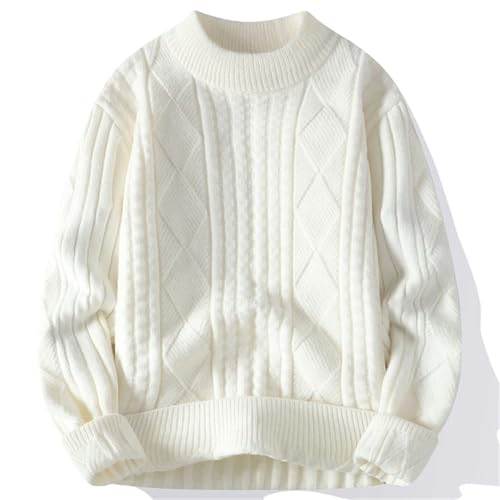 Men Knit Pullovers O Neck Loose Knitted Sweater Long Sleeve Solid Color Casual Pullover Sweaters4