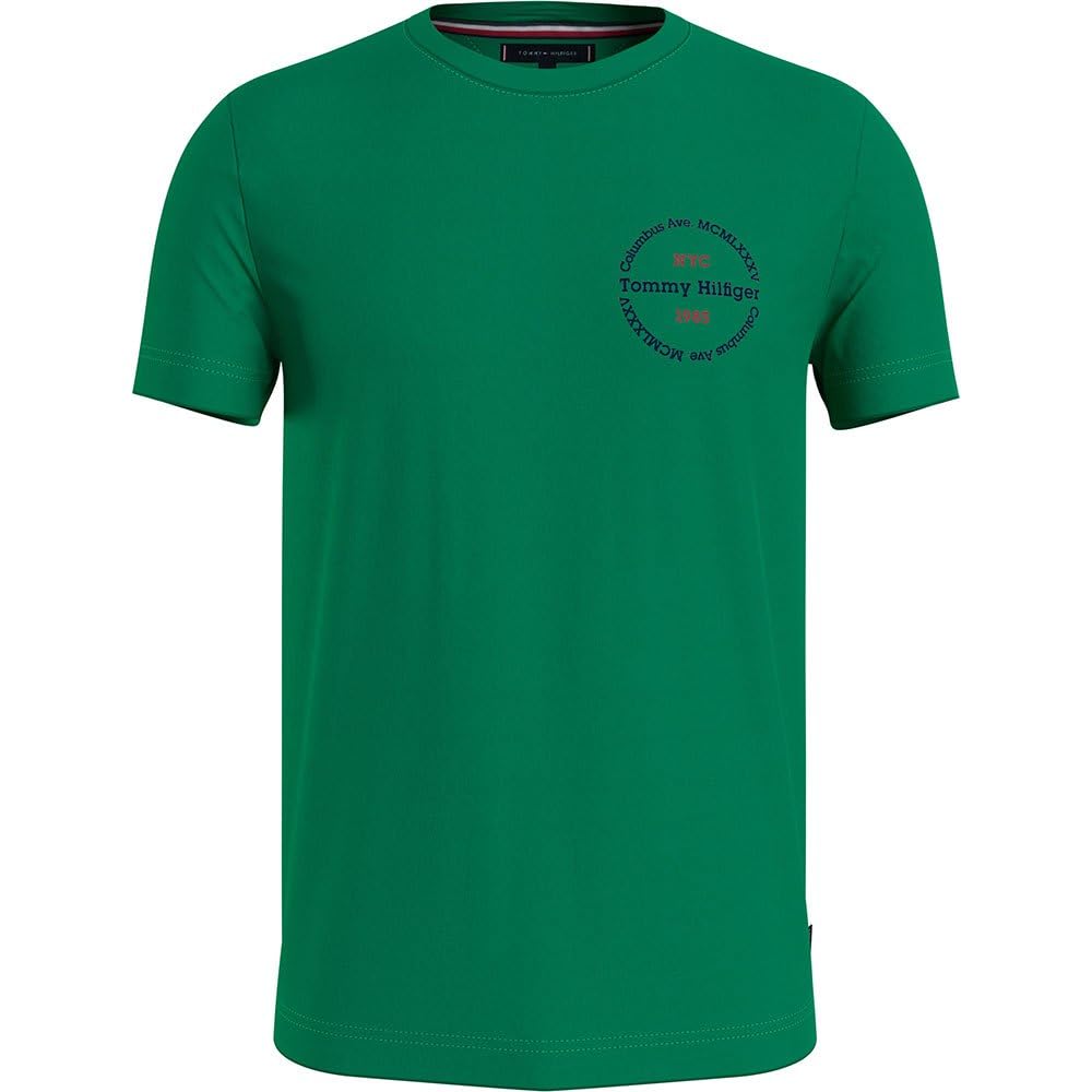 Tommy Hilfiger Camiseta de manga corta Hombre Hilfiger Roundle Tee Cuello redondo, Grün (Verde), M