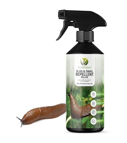 Ecowidow Slug & Snail Repellent Spray - Pet-Friendly Indoor/Outdoor Triple Strength Snail Killer Spray with Nozzle - Alternative to Copper Tape & Slug Pellets UK - Effective Slug Killer Indoor Use