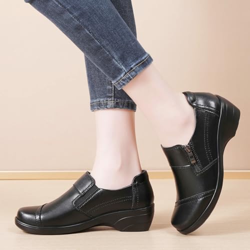 Image of QAE Loafers for Women Comfortable Loafers Slip-Ons Dress Shoes for Women Business Casual Work Office Shoes Women's Orthopedic Walking Shoes