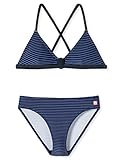 Schiesser Mädchen Bustier Bikini-Set, dunkelblau gepunktet, 176