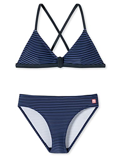 Schiesser Mädchen Bustier Bikini-Set, dunkelblau gepunktet, 176