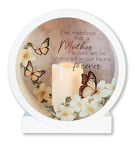 Carson Farol conmemorativo de caja de sombra con vela LED sin llama, regalo de condolencias para funeral por la pérdida de un ser querido, linterna de recuerdo para decoración del hogar (madre)