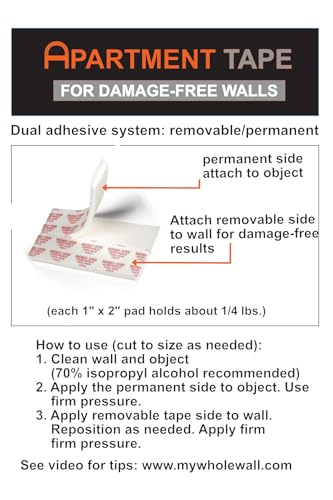 Image of Apartment Tape re-stickable mounting Strips for Hanging Photos and Objects to Wall