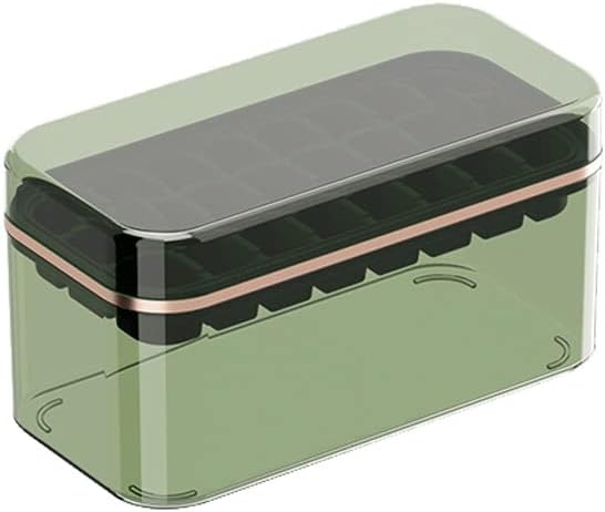 Ice Cube Silicone Ice Tray Household Large-capacity Frozen Ice Cube Ice Storage Box Popsicle Ice Maker (Color : Ice cube mould) (Green)