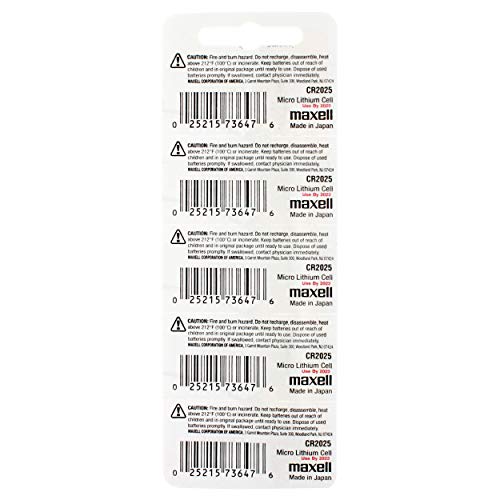 Image of Maxell CR2025 3V Lithium Coin Cell Battery - DL2025 ECR2025