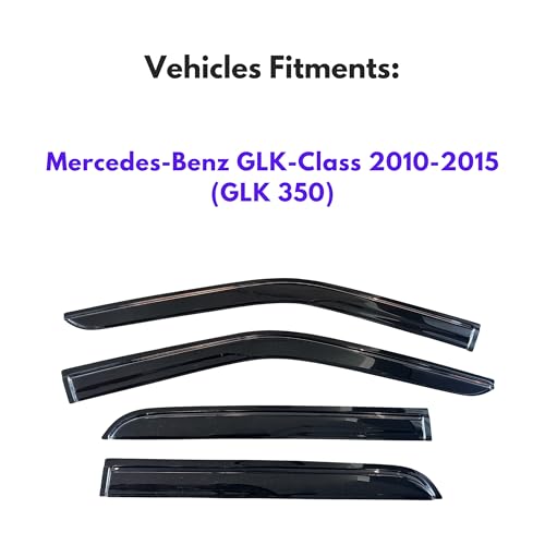 Image of KPY Rain Guards Fit for 2010-2015 Mercedes-Benz GLK 350, Out-Channel Window Visors Vent Wind Deflectors 4PC, Car Accessories for 10-15 Mercedes Benz GLK-Class
