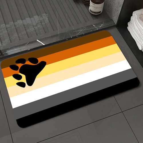 KDWJS Alfombra de Baño Antideslizante, Súper Absorbente Alfombras Ducha, Alfombrilla baño, Fácil de Limpiar,Señal de Sexo Gay Movimiento LGBTQ Oso Pareja LGBT Banner Formato Orgullo en Señ,40x60 cm