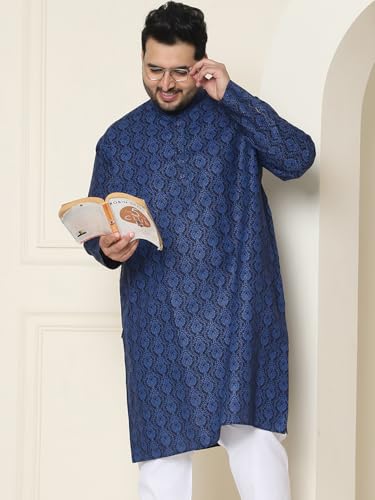 Image of SOJANYA Plus(Since 1958) Men's Cotton Checked Kurta