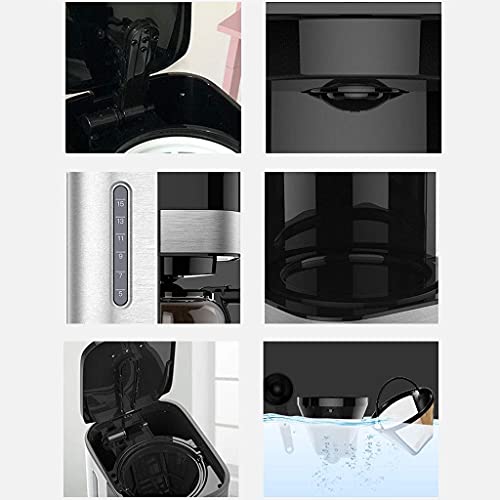 GLJTUO Professionelle Kaffeemaschine 4Tassen Programmierbare Maschine Mit Kannentropftimer Und Thermo-Permanentfilter Edelstahl – Bild 6