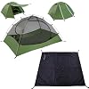 Clostnature Lightweight Backpacking Tents - 7'3'' x 4'11'' x 3'10'' Camping Tent with Matching Waterproof Tent Footprint, 2 Person Waterproof Tent with Camping Tarp for Outdoor, Hiking