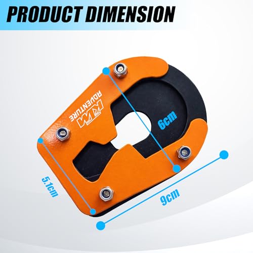 Image of Side Stand Extender for KTM 390 Adventure / 250 Adventure Gen 3 | Heavy Duty Aluminum Foot Enlarger Plate | Anti-Slip Parking Support | Stability Enhancer for Adventure Bikes