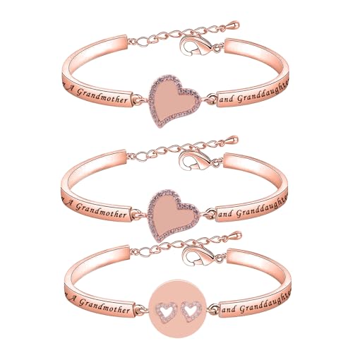 Image of BEKECH Grandma Granddaughter Gifts The Love Between A Grandmother and Granddaughter Is Forever Bracelet Matching Bracelet