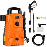 Electric Pressure Washers 1300w Max.100Bar 410L/H Power Washer,Jet Washers Pressure Washers with Adjustable Nozzle&Foam Cannon for Cars/Fences/Driveways/Home/Patios