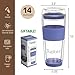 Tupkee Double Wall Glass Tumbler - 14-Ounce, All Glass Hand Blown Reusable Insulated Tea/Coffee Mug & Lid, Travel Mug - Jacaranda