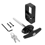 T-Handle Lock kit Shed Door Lock with 2 Keys and 2 Screws, 5-1/2' Stem Barn Playhouse & Chicken Coop...