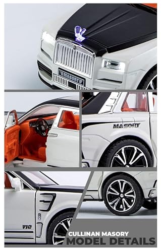 Image of 1:24 Scale Big Rolls Royce Cullinan Masory Toy Car | Metal Pullback Diecast Car for Kids with Openable Doors, Sound, Light Effects Toy for Car (Color As Per Available)