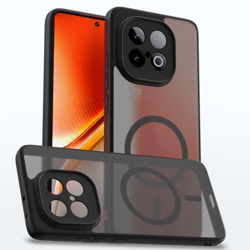 Image of Pikkme Back Cover for iQOO Neo 10 5G / Vivo Y300 GT 5G Compatible with Mag-Safe Smoke Back | Shockproof Design | Hard Transparent Back Case (Black Smoke Mag-Safe)