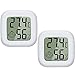 PAIRIER Digitales LCD Raumthermometer, 2 Stück Mini Thermometer Hygrometer Temperatur Luftfeuchtigkeit Messgerät für Gewächshaus Startseite Büro