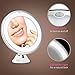 Updated 2022 Version 10X Magnifying Makeup Vanity Mirror with Lights, LED Lighted Portable Hand Cosmetic Magnification Light up Mirrors for Home Tabletop Bathroom Shower and Travel