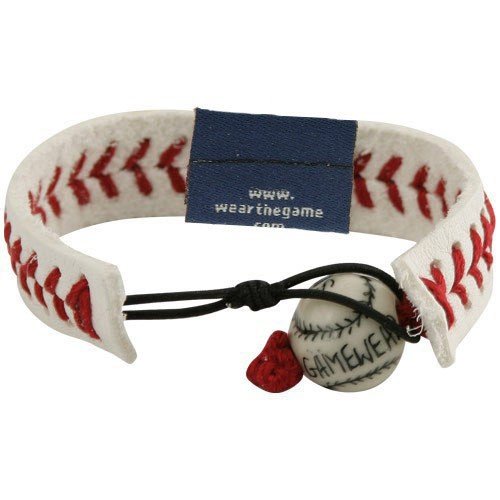 Tampa Bay Rays White Leather Baseball Seam Bracelet