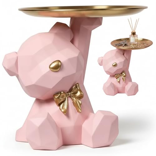 Figurine d'ours avec plateau Gcroet en résine pour clé - 2