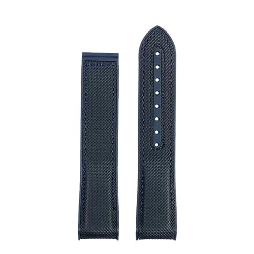 Bracelet montre caoutchouc nylon 21mm 22mm boucle déployante homme