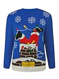 Christmas Sweater Sweatshirts for Men Women Ugly Funny Cute Merry Xmas Santa Christmas Sweaters Graphic Tees New Years Eve Holiday Party Vacation Outfits Plus Size Fall Fashion Tops Clothes Clothing
