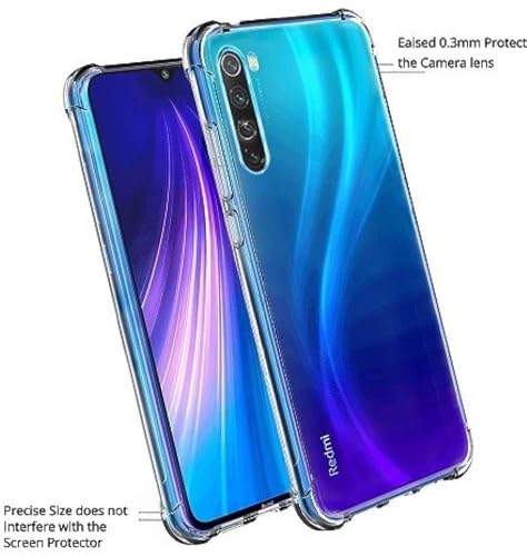 Image of BOXXO Flexible Back Cover for Mi Redmi Note 8 | Back Cover Transparent Clear Shockproof Case Four Corner Protection | Slim Protective Mobile Phone Cover for Mi Redmi Note 8