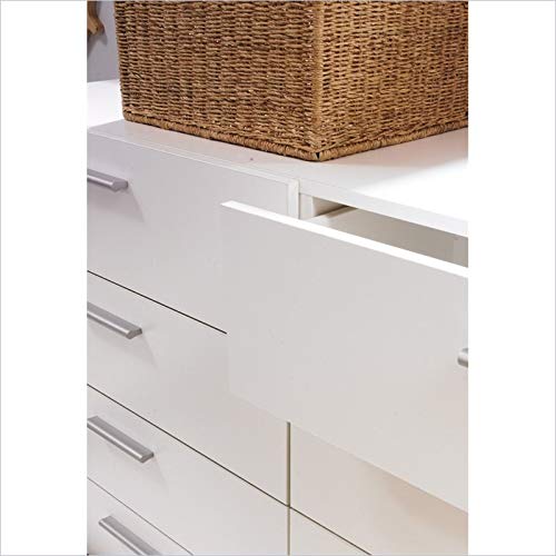 Atlin Designs Modern 8 Drawer Double Dresser With Bar Handles In White #TOP2