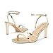 SOVANYOU Gold Heels for Women Dressy Gold Strappy Heels Stiletto Heeled Sandals Square Open Toe High Heels Sexy Metallic Heels Dress Shoes for Wedding