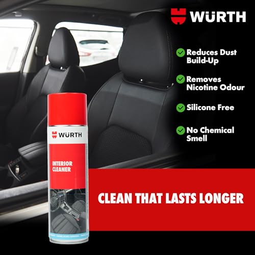 Image of Wuerth Interior Cleaner - 500ml | Multi-Surface Car Interior Foam Cleaner | German Engineered Anti-Static Formula | Cleans Plastic, Glass & Upholstery | Removes Odours & Dirt