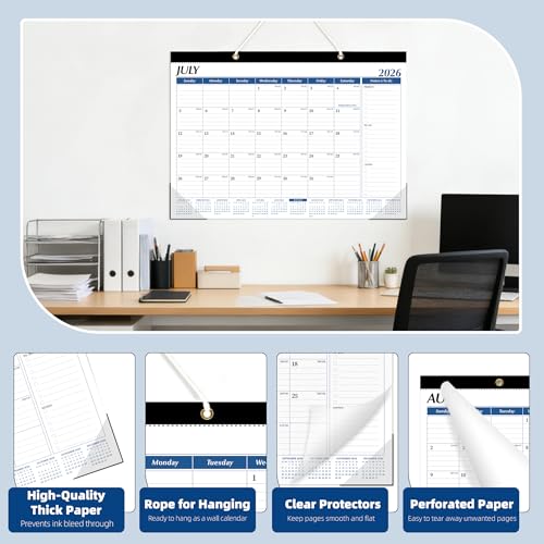 Image of ZTX Desk Calendar 2026-2027 July 2026 to December 2027 17 inch x 12 inch
