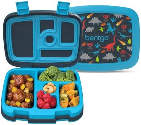 Bentgo Kids Prints Leak-Proof, 5-Compartment Bento-Style Kids Lun...